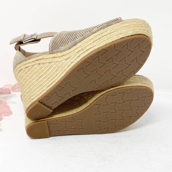 Marc Fisher Alison Leather Espadrille Wedges Sz 10 - Picture 5 of 7